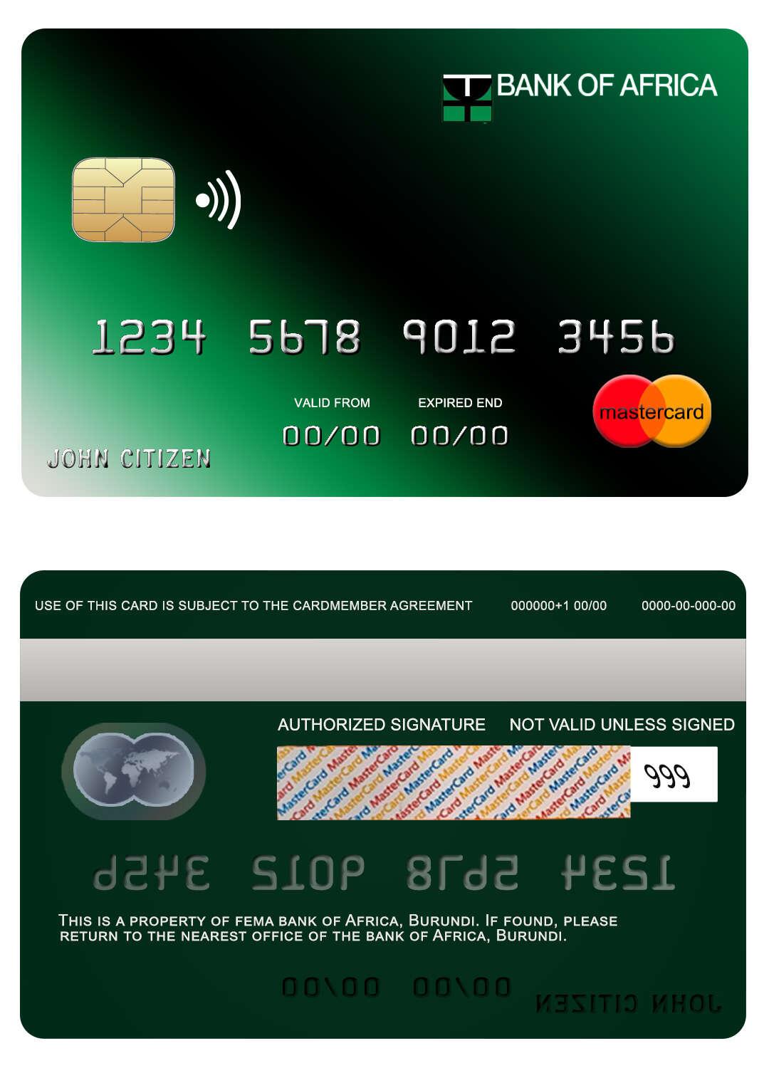 Download Burundi Africa  bank mastercard Photoshop template